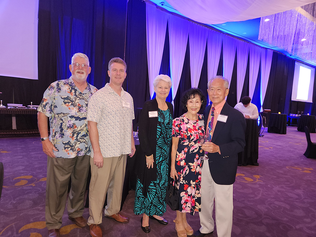 (From left) Bruce E. Kloppenburg, CEO and board chairman; Bradley Kloppenburg, president and chief operating officer, Donna W. Kloppenburg, director; all with Kloppenburg Enterprises Inc.; Julie Yamamoto; and Willie Yamamoto, principal broker of W. Yamamoto Realty and husband of Julie.