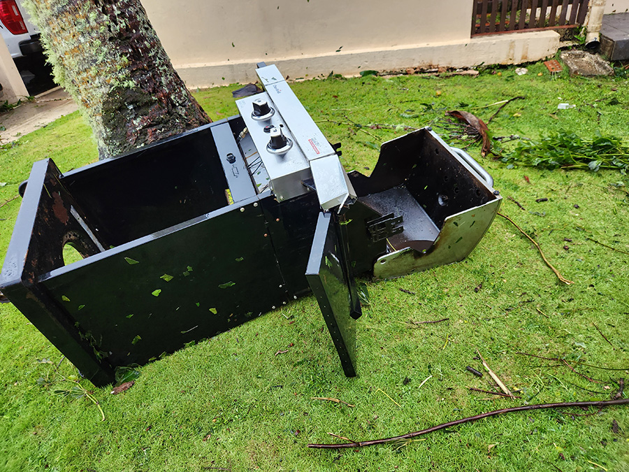 A gas barbecue was among possessions carried away in Yigo by Typhoon Mawar. Photo by Maureen N. Maratita