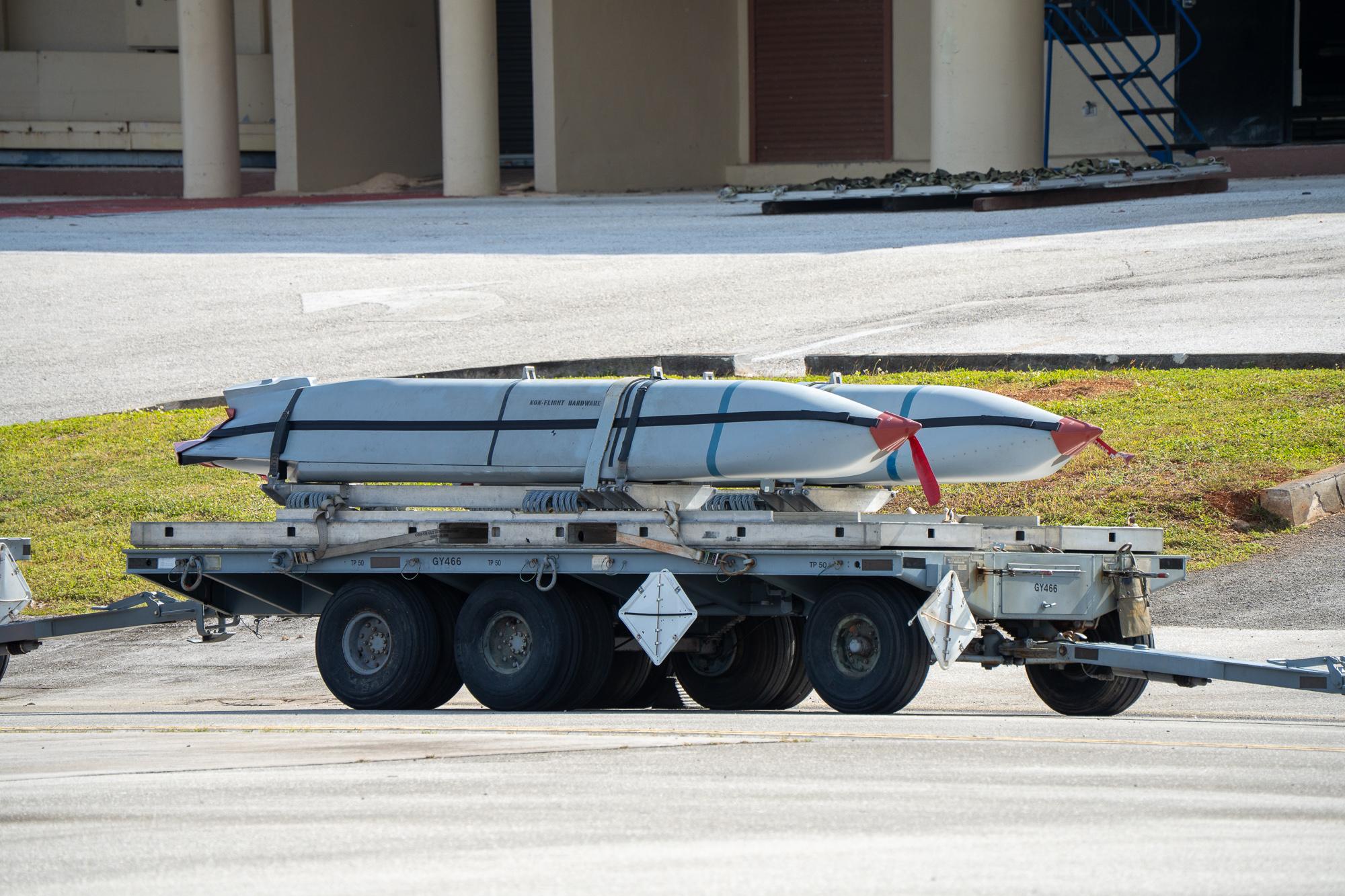 An inert cruise missile used for weapons training. Photo by Skyler Obispo. 