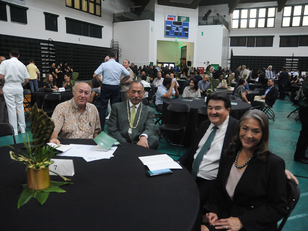 (from left) Ralph Sgambelluri, district director for James C. Moylan, Guam’s delegate to Congress; Benjamin J.F. Cruz, public auditor at the Office of Public Accountability, Chief Justice Robert J. Torres Jr. of the Supreme Court of Guam; and Mary C. Torres, wife of Robert.