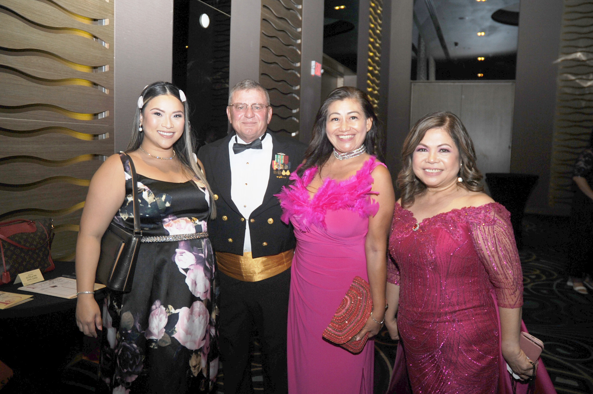 (From left) Dominique Rose Felix Leon Guerrero, associate broker in charge, realtor and property manager, Century 21 Realty Management Co. Inc., board member, Pink Ball Committee; Robert Reilly, port operations manager, DZSP 21 LLC; Gina Reilly, wife of Robert; and Leah Beth Naholowaa, director, Starbase Guam and chairwoman, Pink Ball Committee.