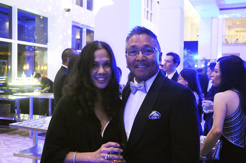(From left) Shannon Taitano, partner in the law firm of Camacho &amp; Taitano LLP; and Ernie Galito, business development director at Atkins Kroll Inc. 