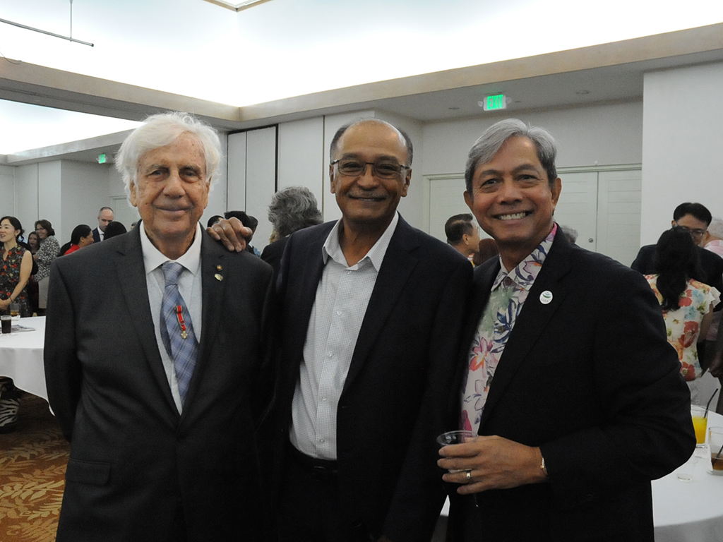 (From left) Roberto Fracassini, honorary consul of Italy to Guam; Clifford A. Guzman, vice president, GFS Group; and Monte D.M. Mesa, general manager, Guam Premier Outlets and Tumon Sands Plaza.