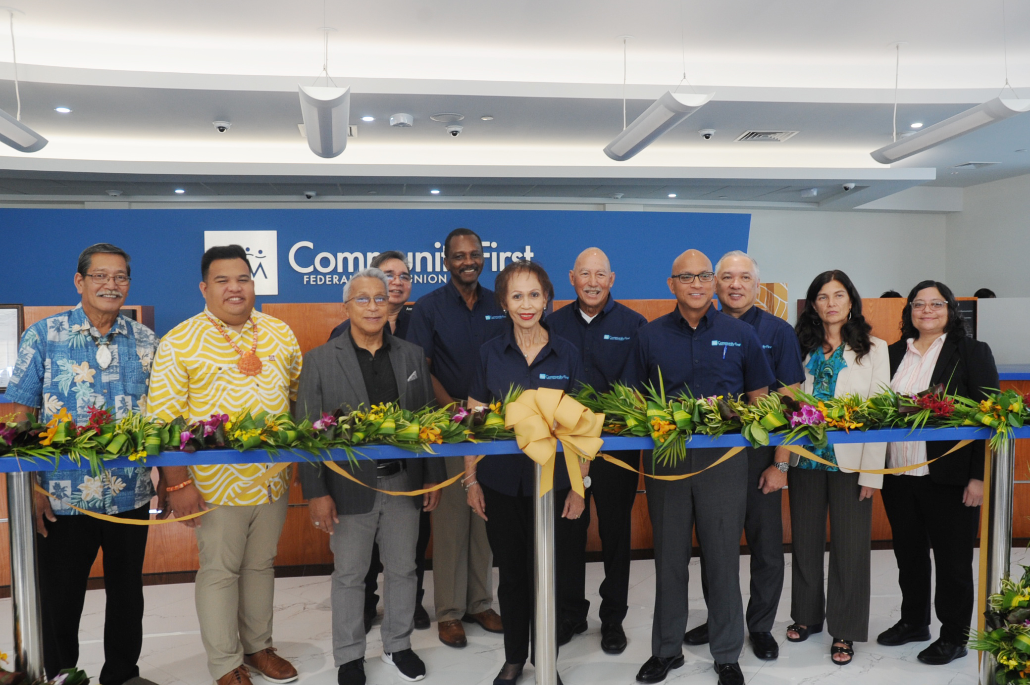 (from left) Sen. Joe S. San Agustin; Sen. Roy A.B. Quinata; Sen. Jesse A. Lujan; all of the 37th Guam Legislature; Rolfe Banes, director; Karvin L. Flynn, partner, J. Scott Magliari &amp; Co., treasurer; Mildred Camacho, secretary; Perry Taitano, chairman, all members of the board; Gerard Cruz, president and CEO; Andrew “Serge” Quenga, attorney and vice chairman of the board; Sen. Therese M. Terlaje, speaker; and Sen. Sabina F. Perez, both of the 37th Guam Legislature.