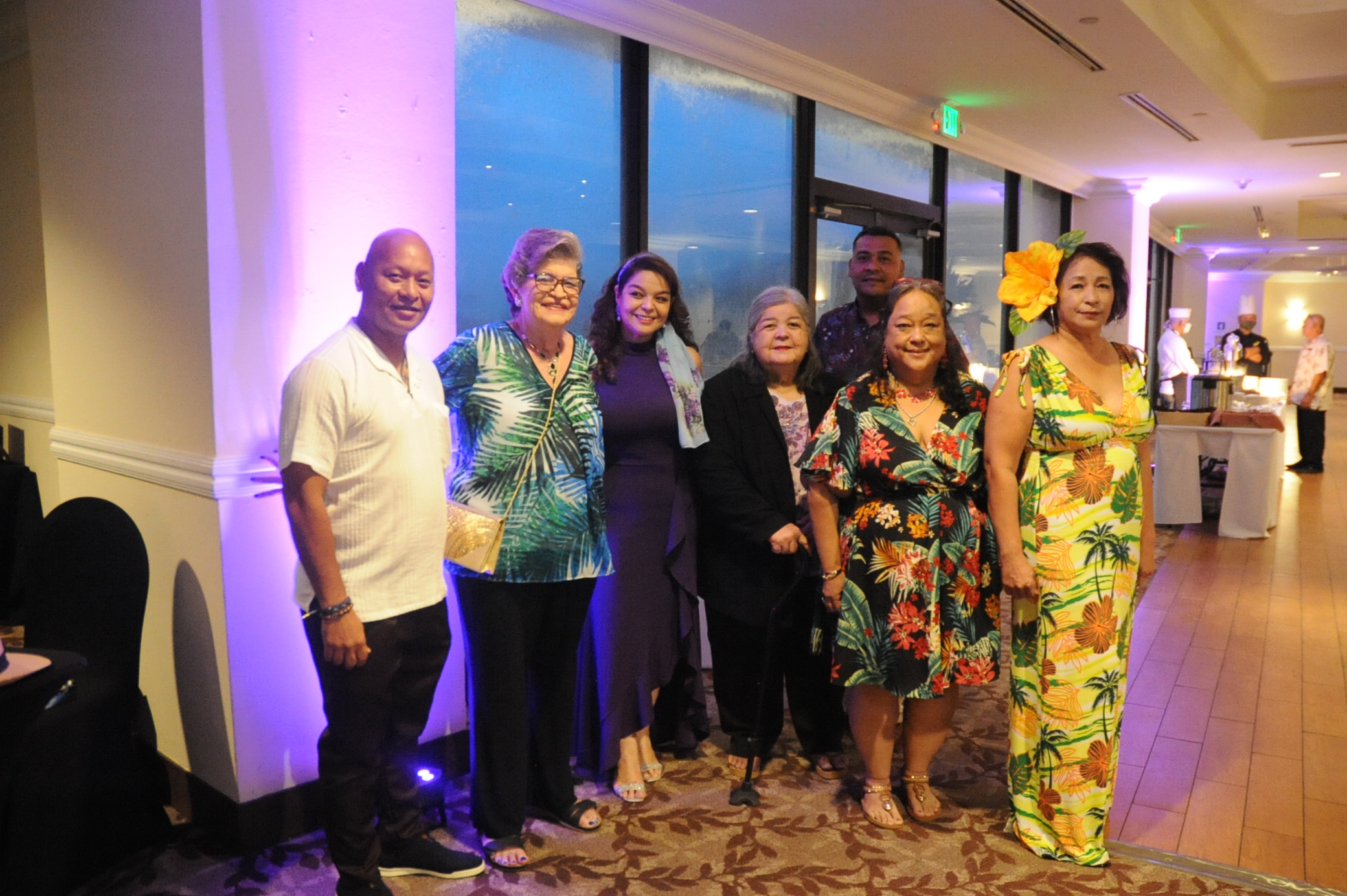 (from left) Delbert Calvo, member at large; Karen Carpenter, office manager; Louise Borja, president; Gloria Borja, Volunteer Support chairwoman and mother of Louise; Jon Mendiola, public information officer; Odilia Taitano-Jaime, psychiatric technician at the Guam Behavioral Health and Wellness Center, treasurer; and Julie Ulloa-Heath, executive director, all with VARO.