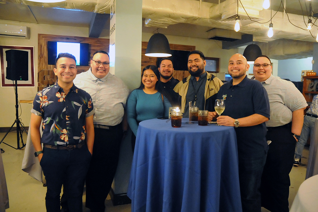 Attending from Bank of Guam were (from left) Kenneth V. Quintanilla, assistant vice president/ community relations manager; Anthony Quenga, vice president/business development officer; Caitlin Tutuw, Familia ambassador; Steven Untalan, compliance officer; Deison Kusto, customer support officer; John Reyes Jr., vice president/digital strategy manager; and Jesse Quenga, executive director, Guam Ethics Commission, and brother of Anthony Quenga.