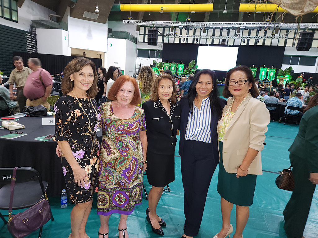 (From left) Katherine R. Calvo, president and CEO, Pay-Less Markets Inc.; Maureen N. Maratita, publisher, Glimpses Media/Glimpses of Guam; Jacqueline A. Marati; senior vice president/chief communications and corporate social responsibility officer at Bank of Guam (Ret.); Siska S. Hutapea, founder and president of Cornerstone Valuation Guam Inc; and Monica O. Guzman, managing director, Galaide Group LLC.
