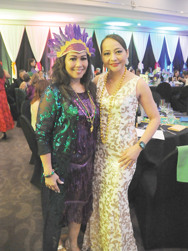 (From left) Caroline H. Sablan, vice president/relationship banking manager, Bank of Guam and president of the Guam Women’s Club; and Valerie Carbullido, director of sales and marketing, Sentry Hospitality and chairperson of the 68th Mardi Gras Committee.