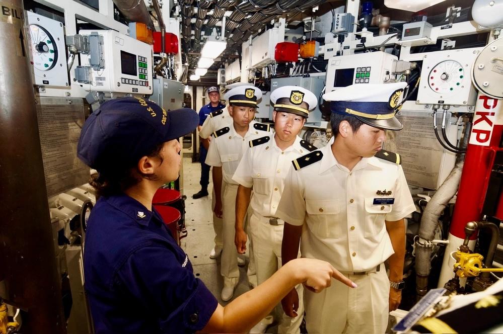 Over 40 cadets from the Japanese Coast Guard training ship Kojima visited Guam on June 12, 2024. Photo courtesy U.S. Coast Guard/Josiah Moss