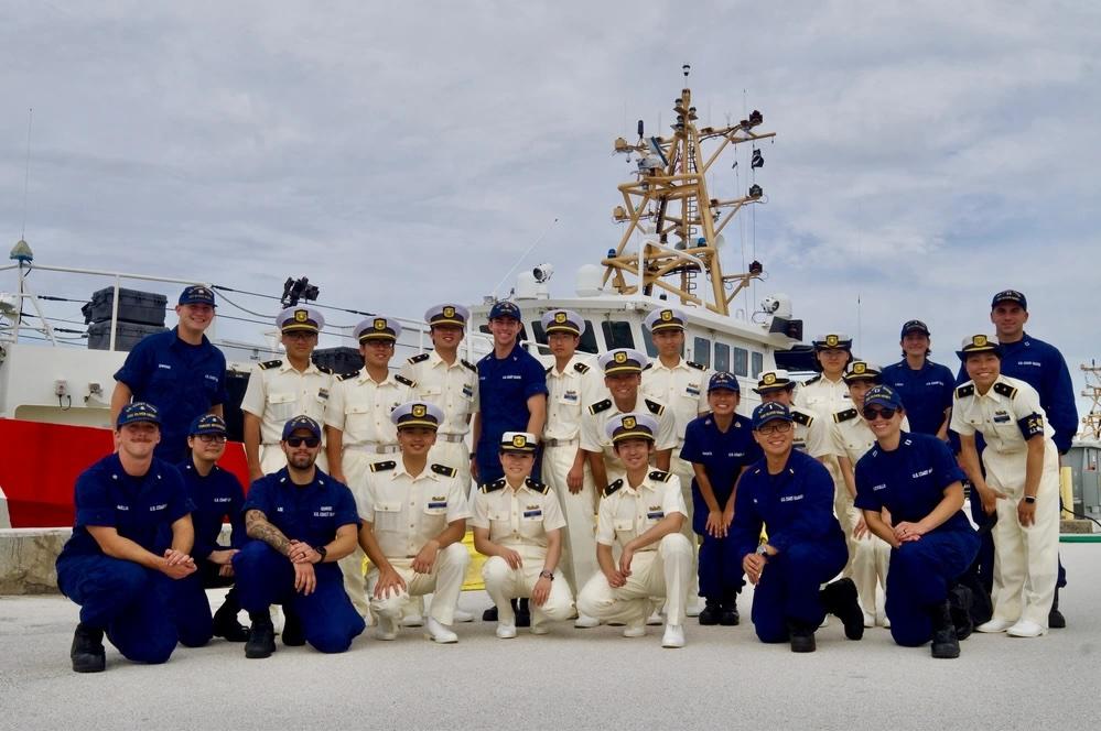 Over 40 cadets from the Japanese Coast Guard training ship Kojima visited Guam on June 12, 2024. Photo courtesy U.S. Coast Guard/Josiah Moss