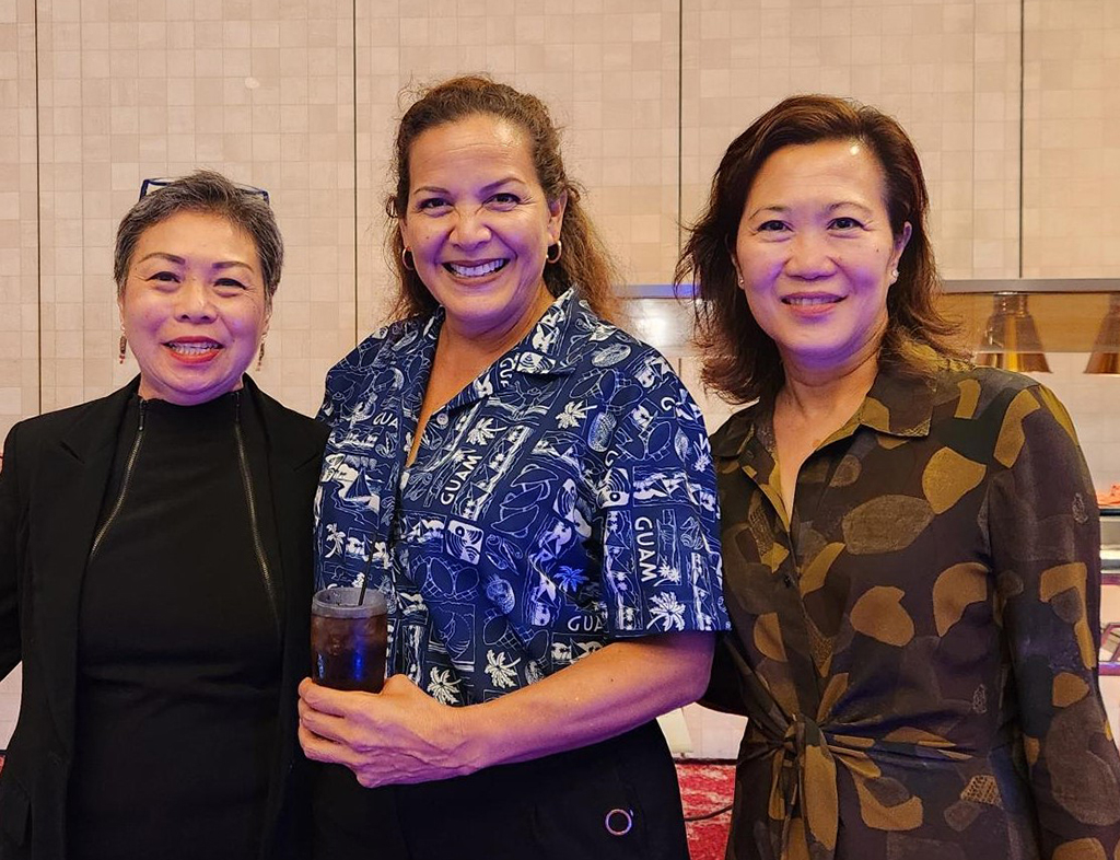 (From left) Letitia Law-Byerly, marketing manager, Lotte Duty Free Guam; Lisa Bordallo, public information officer, GVB; and Sophia Chu-Wigsten, general manager, Hyatt Regency Guam. Photos by Maureen N. Maratita
