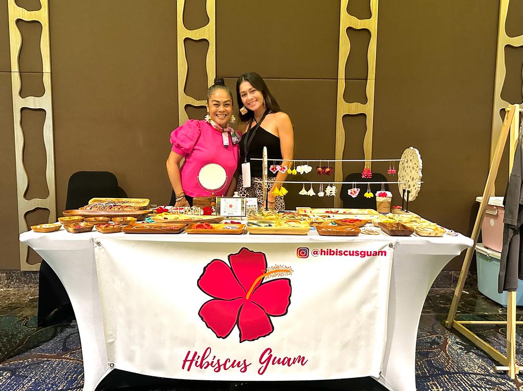 (From left) Claire Genereux and Carmela Tyquiengco, co-owners of Hibiscus Guam. 