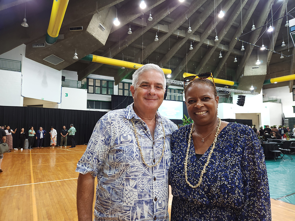 John Selleck, president, One Micronesia World Logistics; and Kathlyn Selleck, panel trustee for the Districts of Guam and Northern Mariana Islands, and wife of John. 