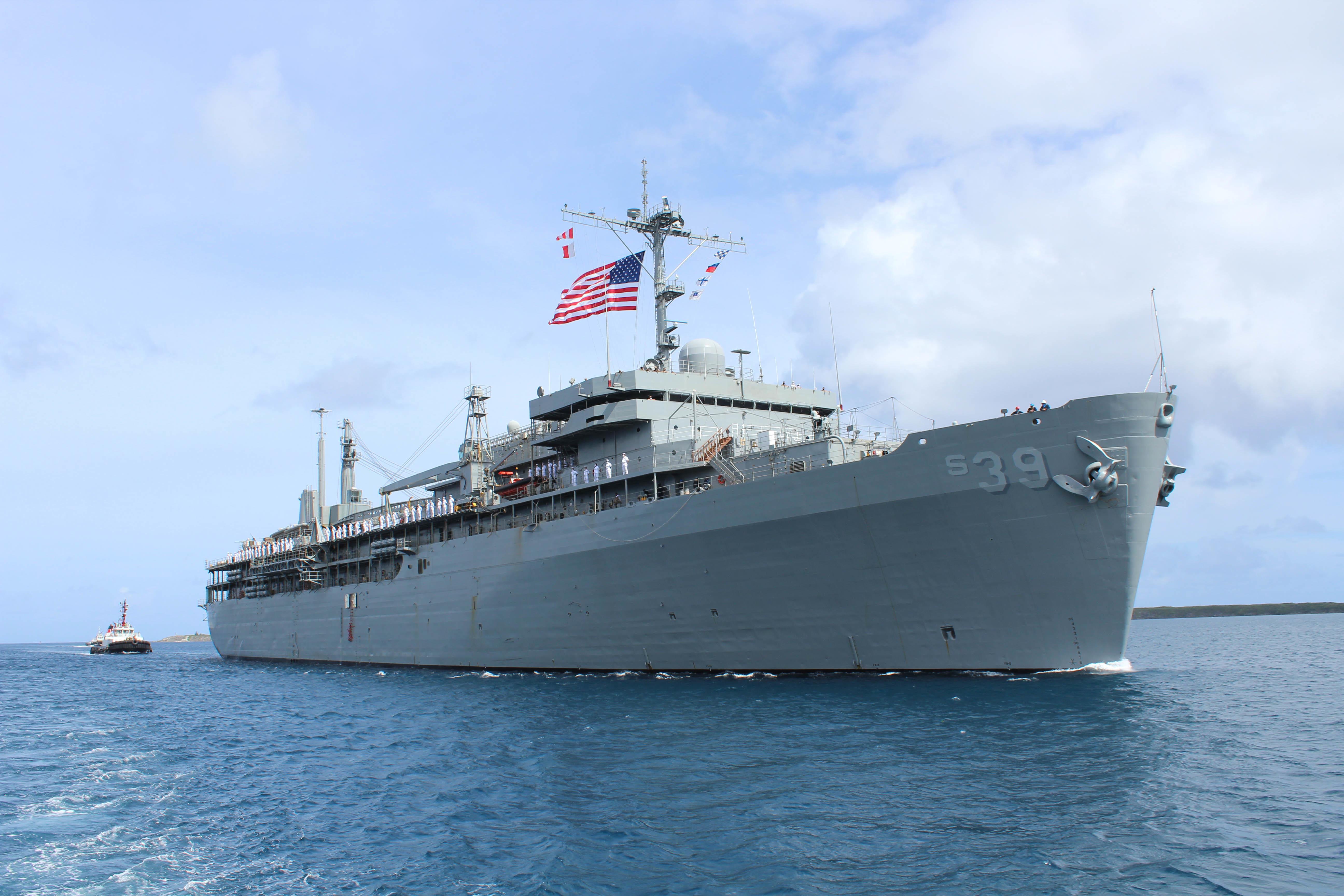 The USS Emory Land tender to leave Guam for dry dock overhaul